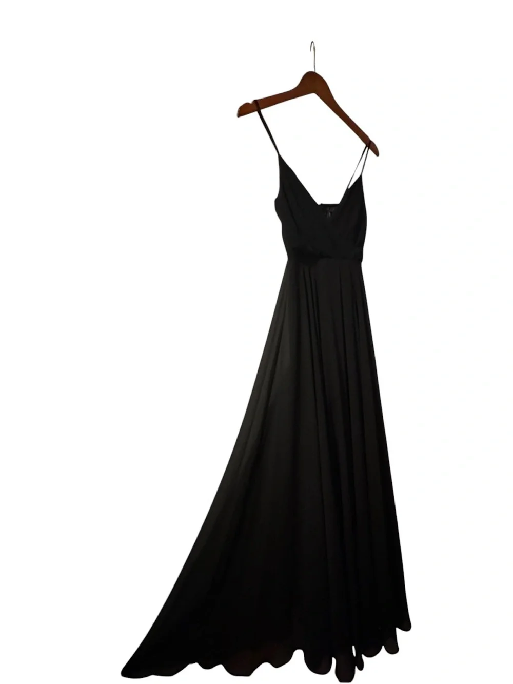NWT Lulus Black Maxi Bridesmaid Dress XS | V-Neck Empire Waist Formal Gown